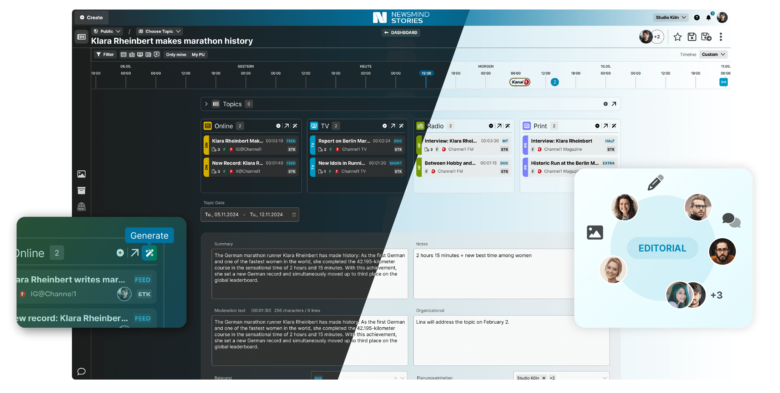 Newsmind Stories in einer Redaktion